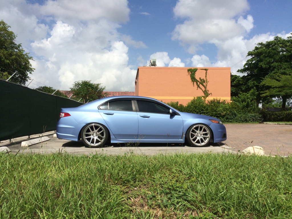 acura tsx avery powdeer matte blue intack graphics wrap